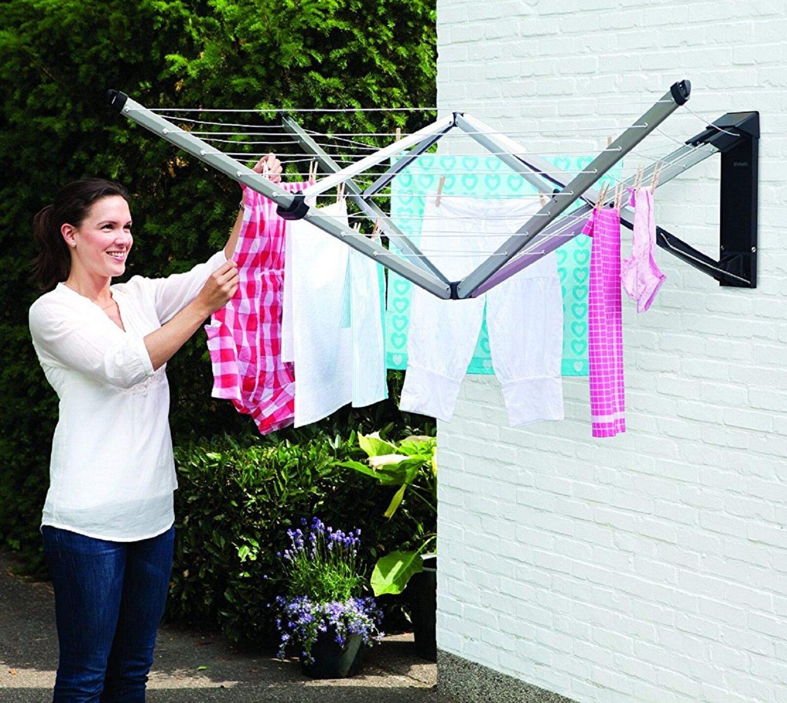 Brabantia WallFix 24m Retractable Wall-Mounted Clothes Airer - Silver