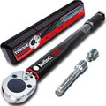 Aurlloct 1/2" Torque Wrench Set, 20-230 Nm Spanner with 3/8" Adapter