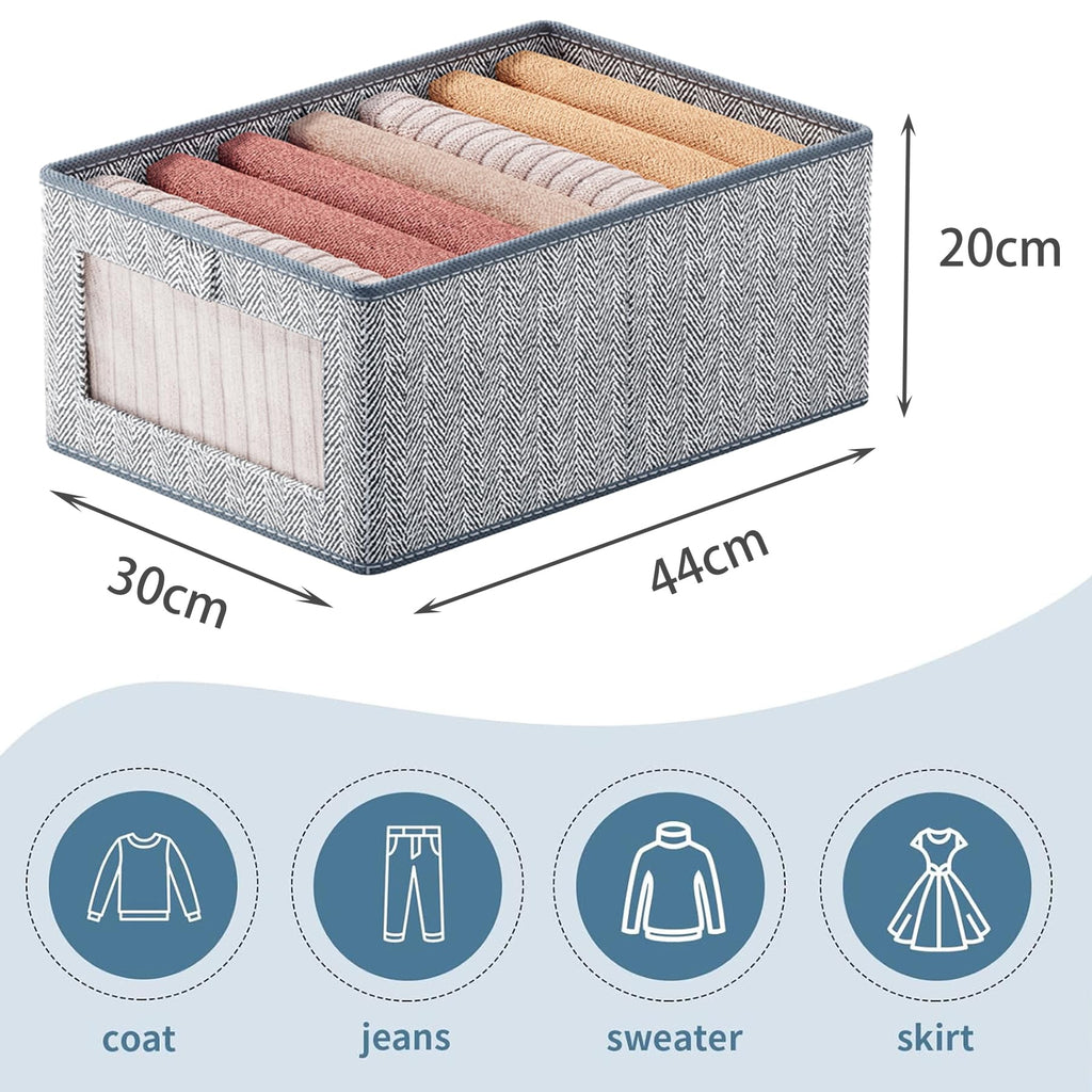 Goesort Set of 5 Clothes Storage Boxes, Wardrobe Storage Organiser Fabric Clothes Organiser - image 2