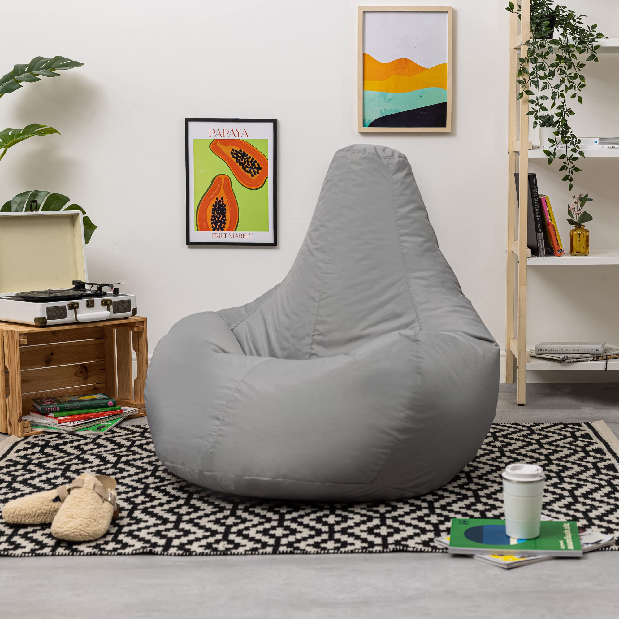 Bean Bag Bazaar Recliner Gaming Chair – Grey Water Resistant Fabric