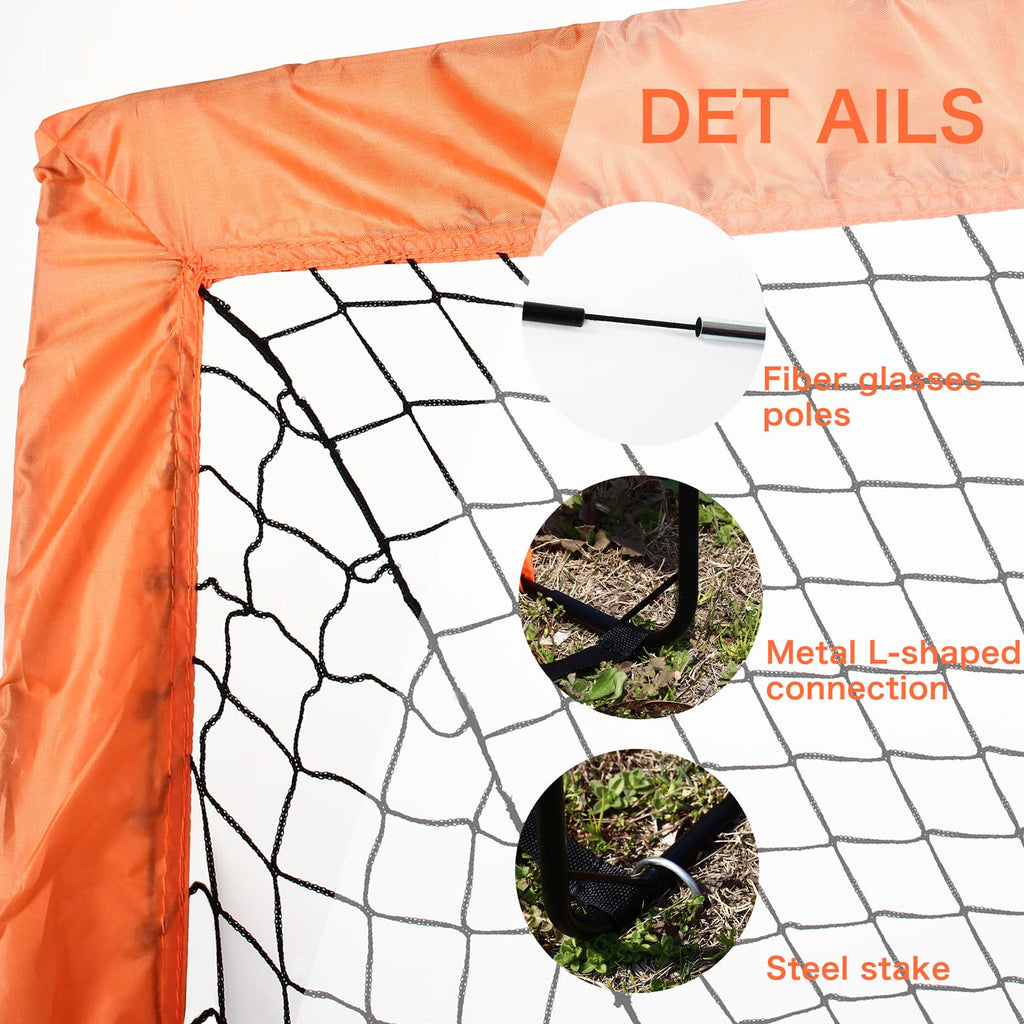 Display4top Set of 2 Pop-up Football Goals – Foldable Kids Soccer Nets