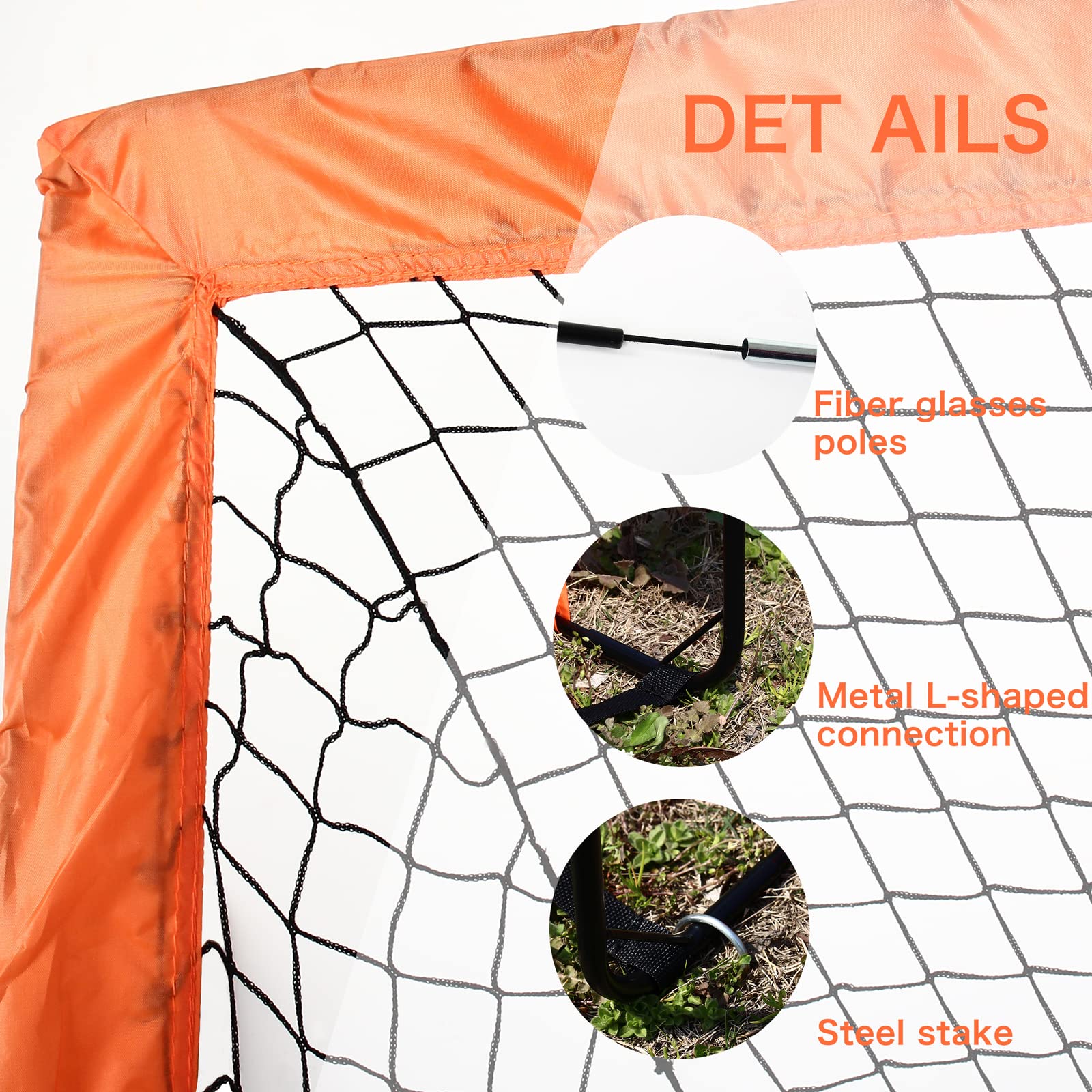 Display4top Set of 2 Pop-up Football Goals – Foldable Kids Soccer Nets