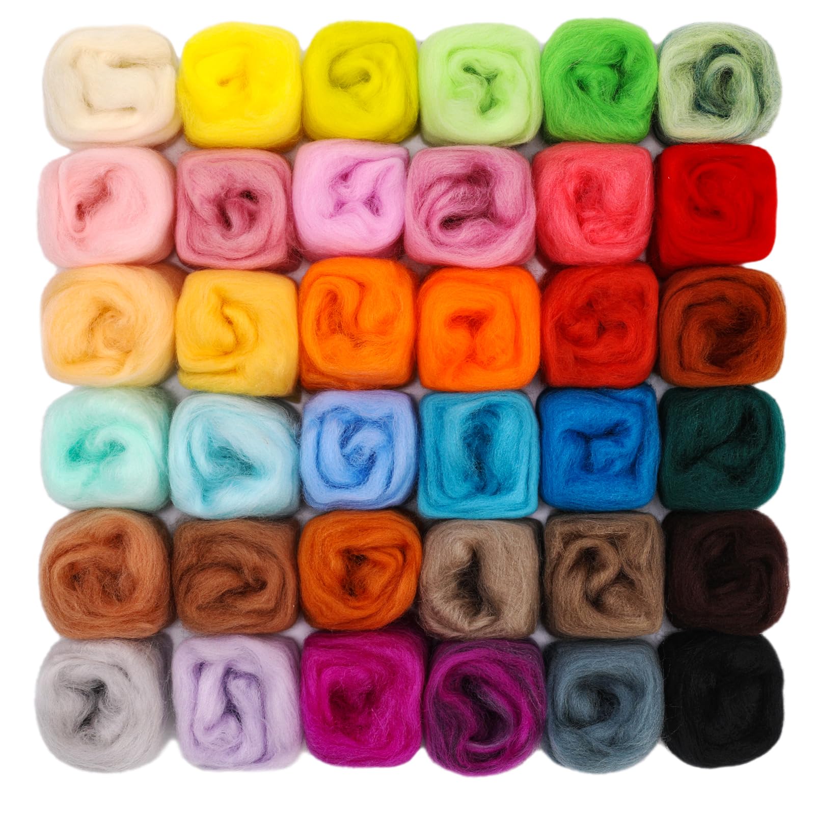 Namner 36 Colors Needle Felting Wool | 108g Merino Wool Roving Set