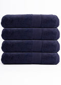 Maple Threads Cotton Bath Towels – 4 Pack, 550 GSM Zero Twist (Navy)
