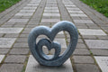 The Lakeside Collection Nesting Hearts Garden Statue - Weather-Resistant Grey