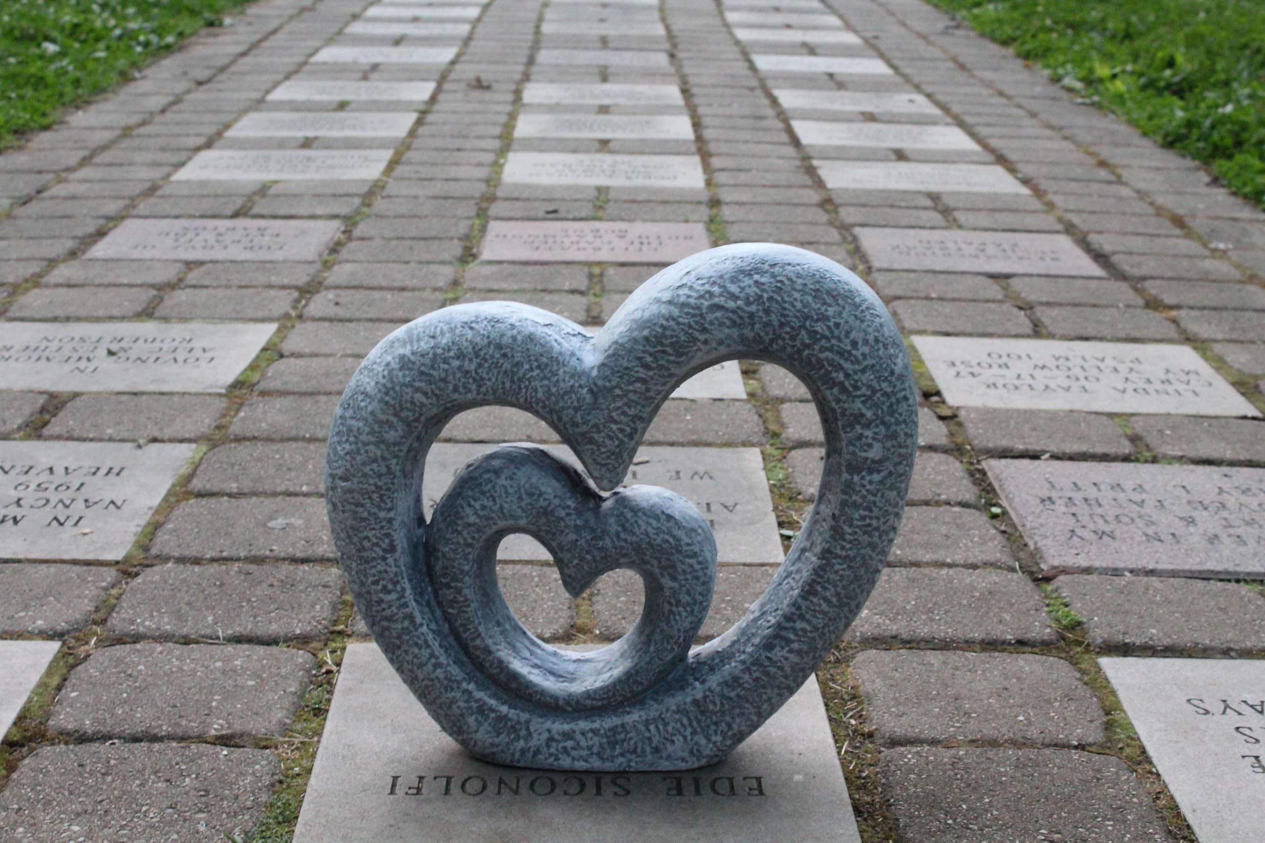 The Lakeside Collection Nesting Hearts Garden Statue - Weather-Resistant Grey