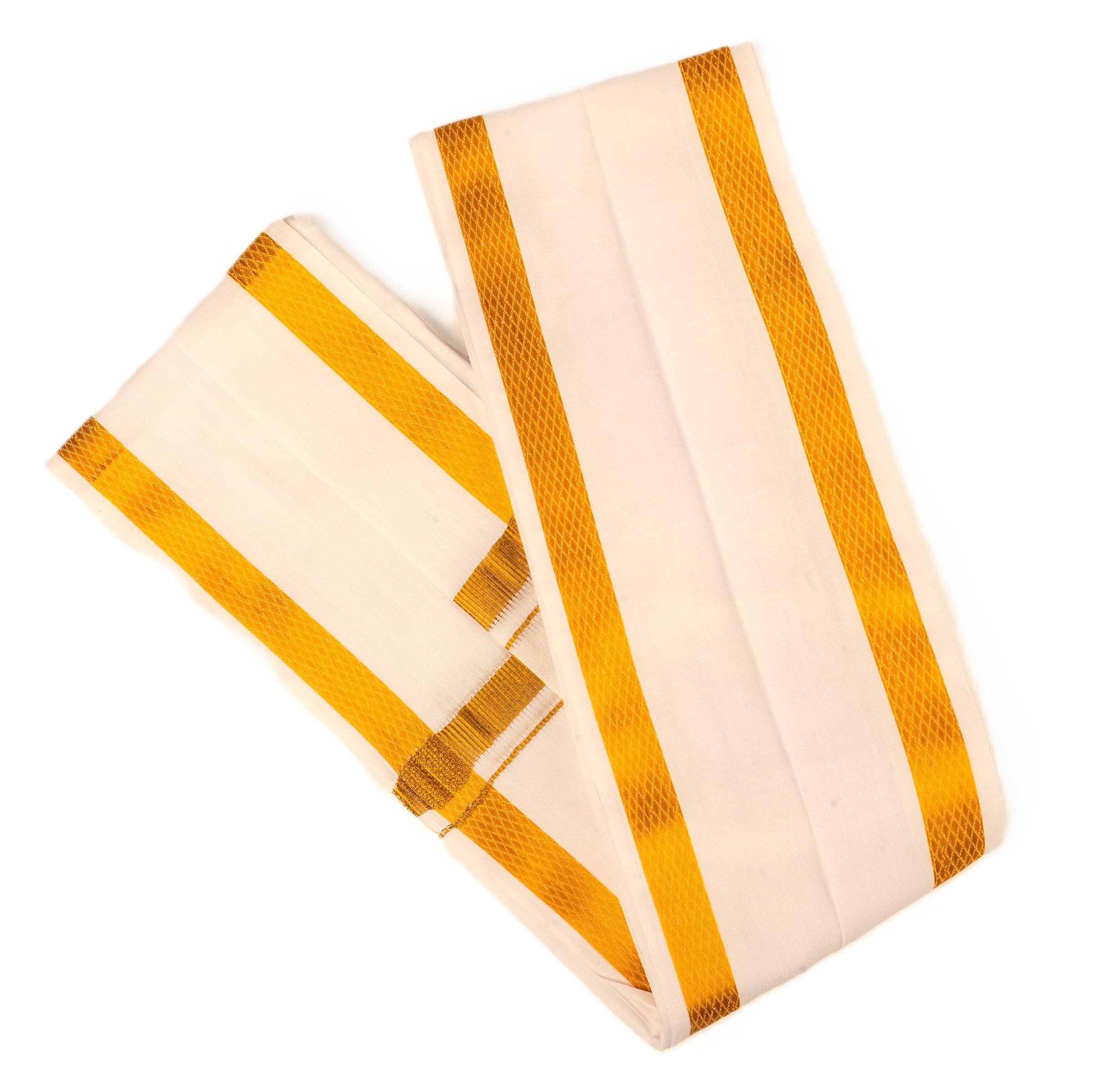Cotton Angavastram – Cream with Golden Border Pooja Towel
