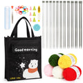 Aeelike Beginner Knitting Kit | 22 Metal Needles, 5 Yarns & Storage Bag