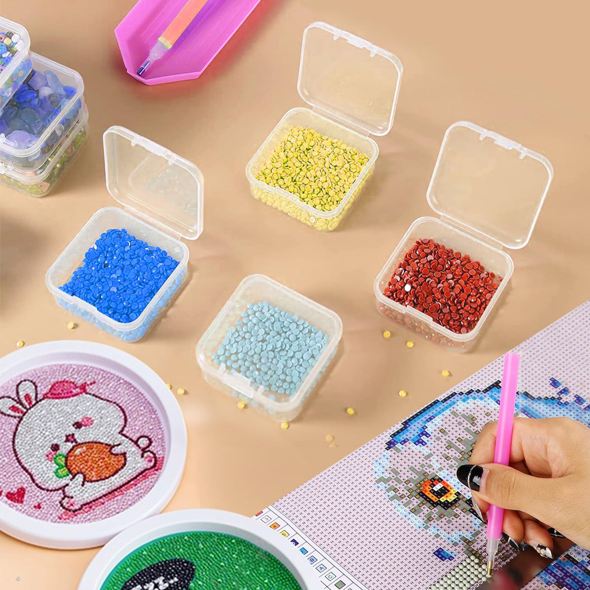 12 Pcs Small Plastic Boxes with Lids, Small Storage Boxes for Bead Storage - image 5