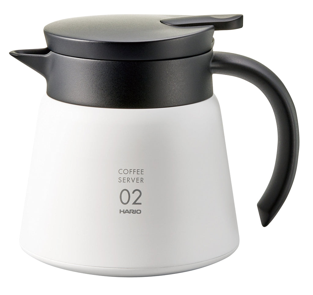 Hario V60 Insulated Thermal Coffee Server – 600ml Stainless Steel White