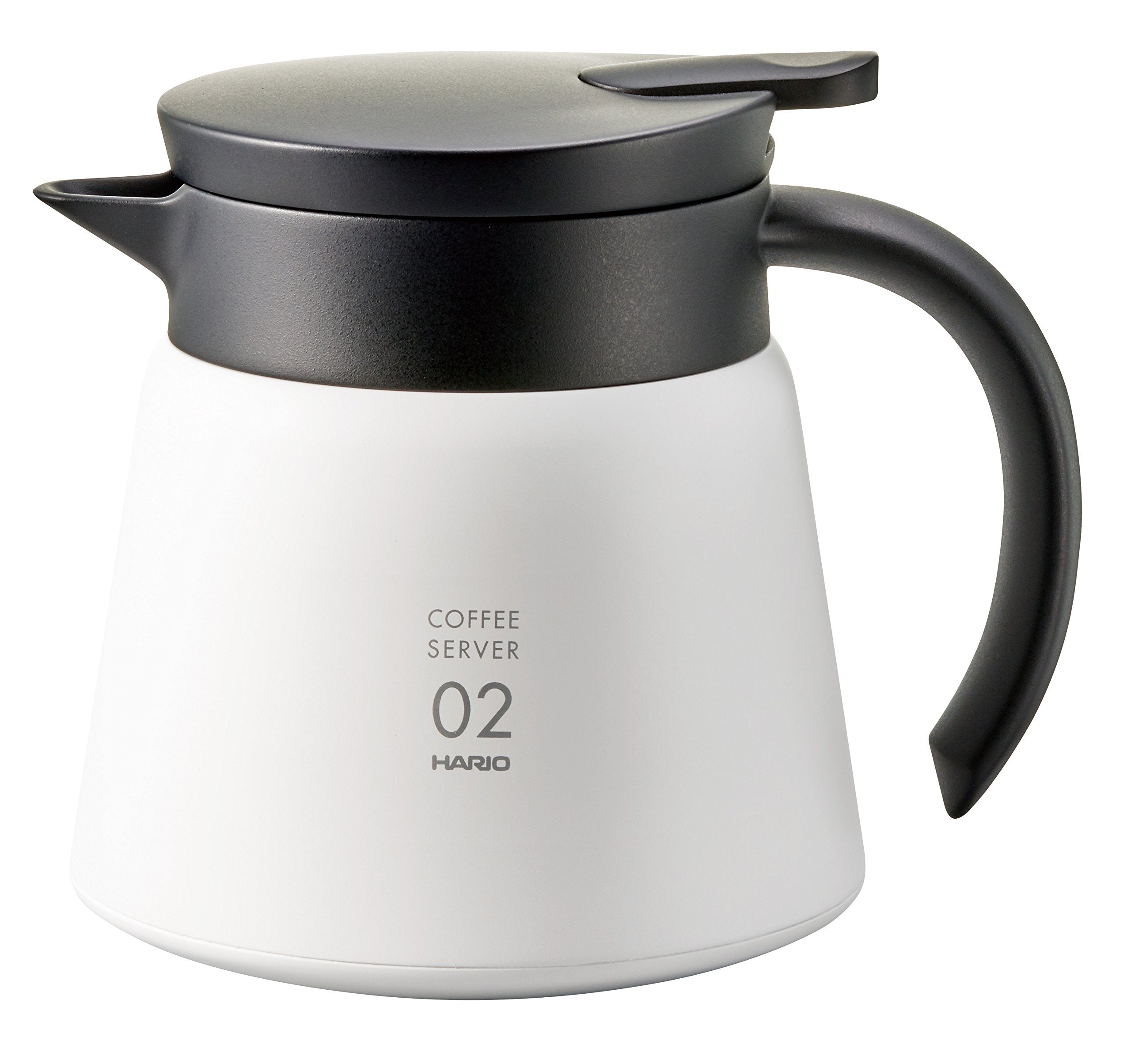 Hario V60 Insulated Thermal Coffee Server – 600ml Stainless Steel White