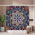 Ethnic Mandala Floral Shower Curtain – Mold Resistant Polyester