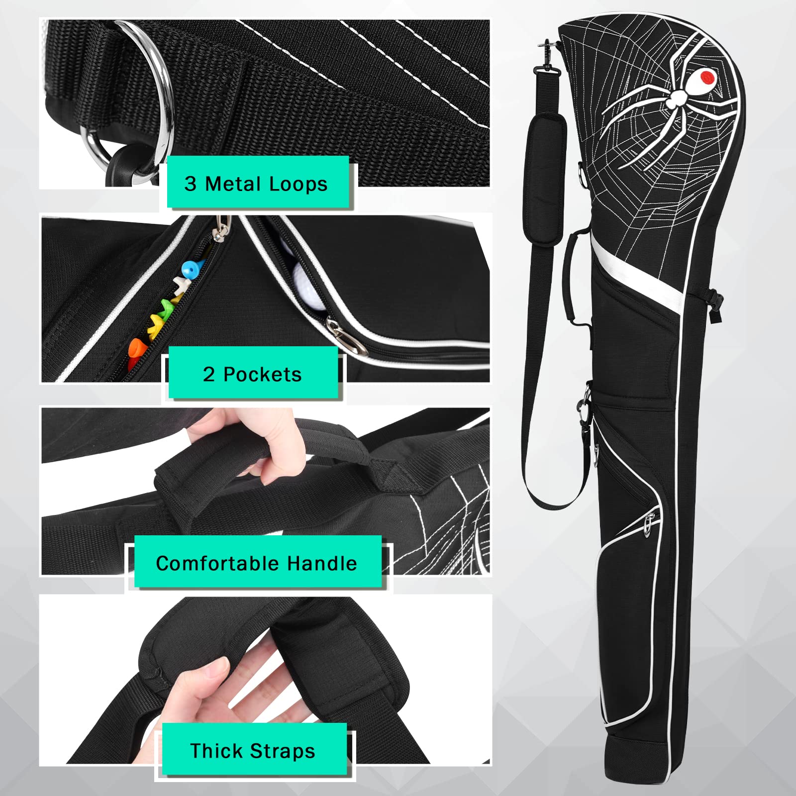 LZFAN Expandable Golf Travel Bag | Sunday Practice Bag for 14 Clubs