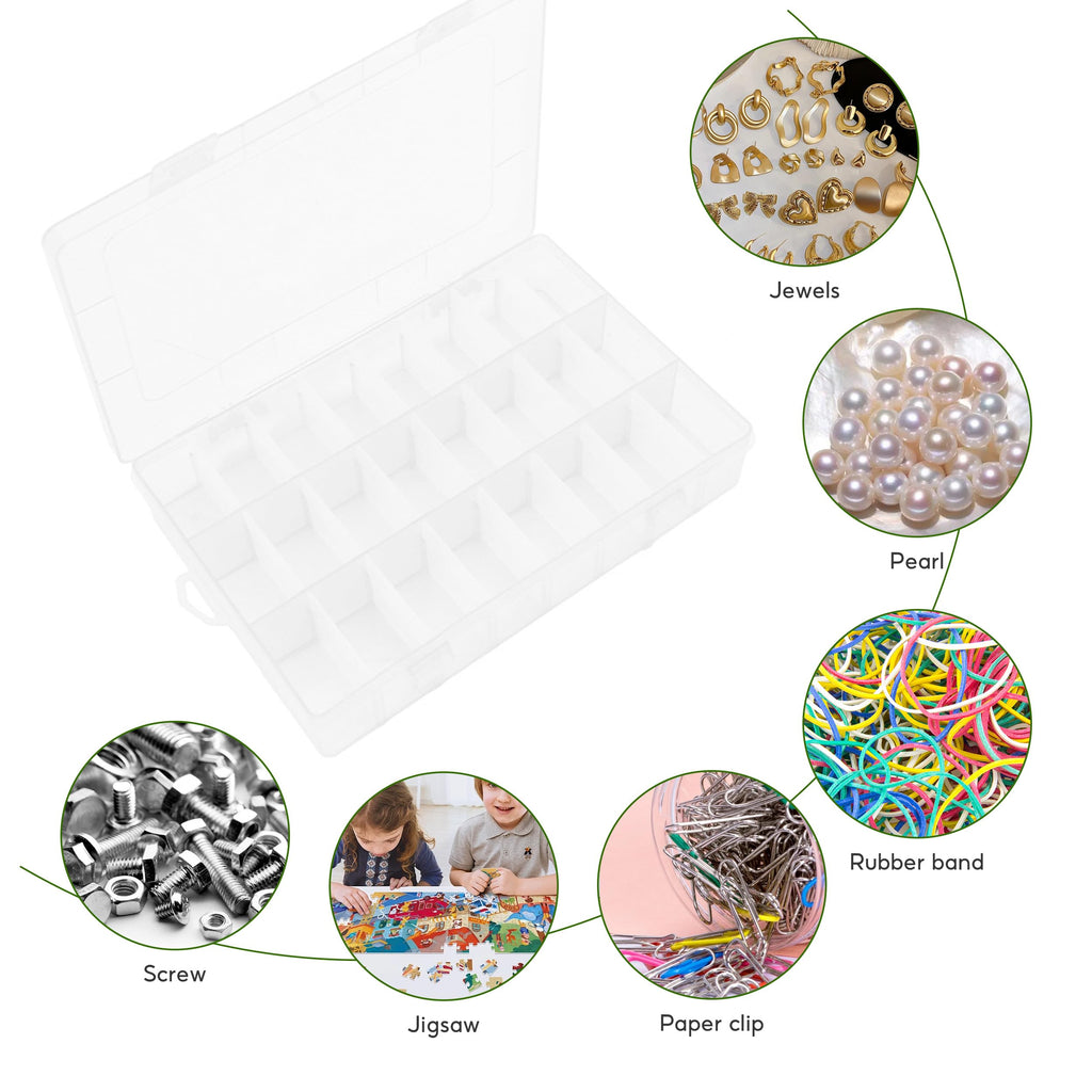 Bead Organiser Storage Box, 4PCS 24 Grids Small Compartment Craft Case - image 5