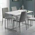 Julian Bowen Scala Dining Table | White Marble & Chrome | 120cm