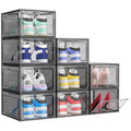TidyTrove Stackable Shoe Storage Box | 9-Pack Clear Magnetic Containers