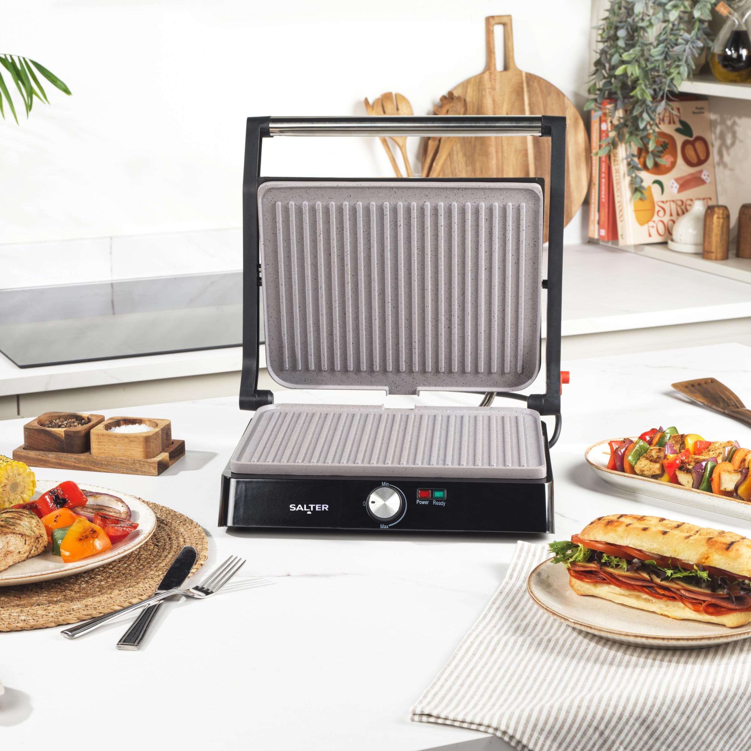 Salter Marblestone Health Grill – 2200W Electric Panini Maker & Griddle