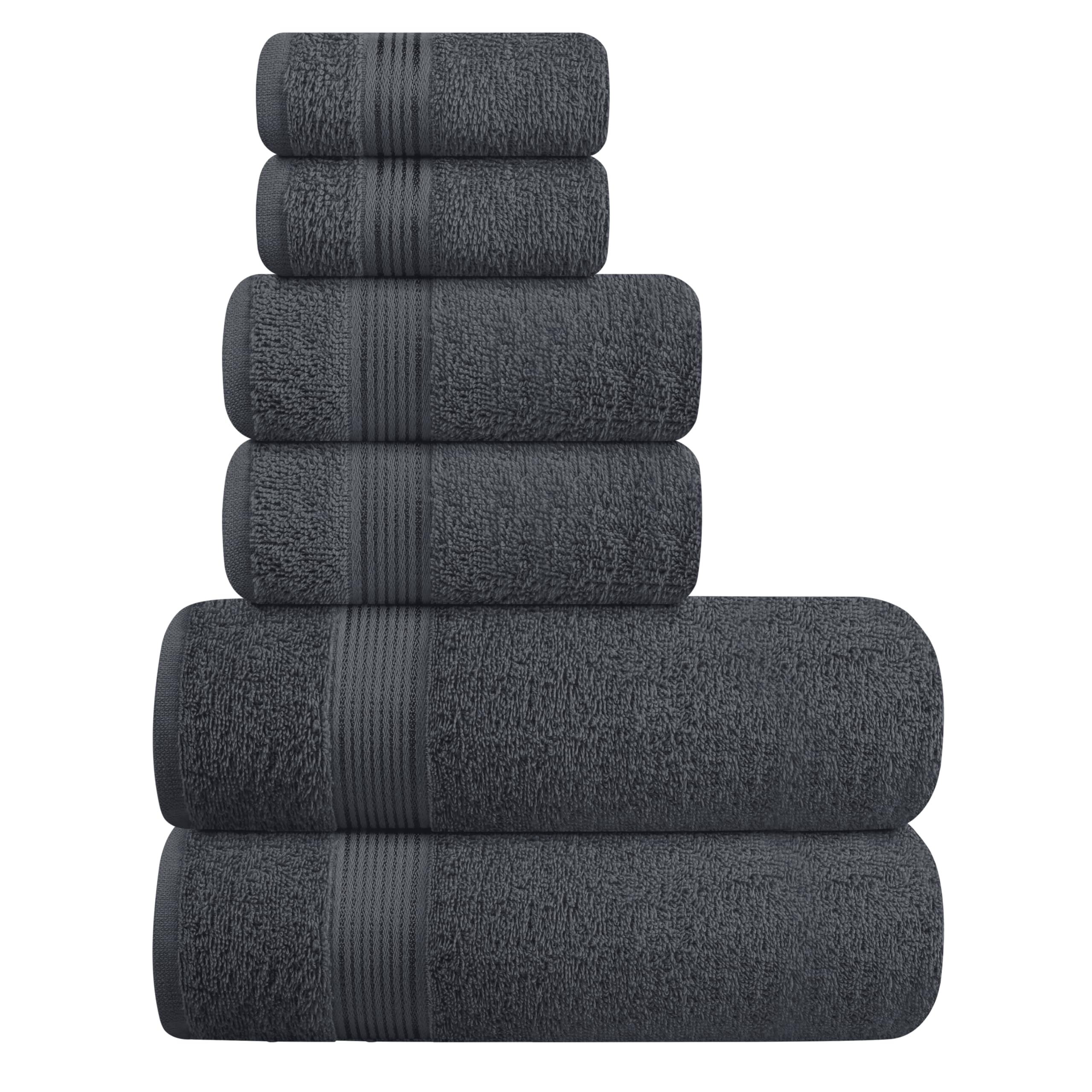 Elvana Home 6-Piece Cotton Towel Set – Ultra Soft & Quick Dry Bath Set
