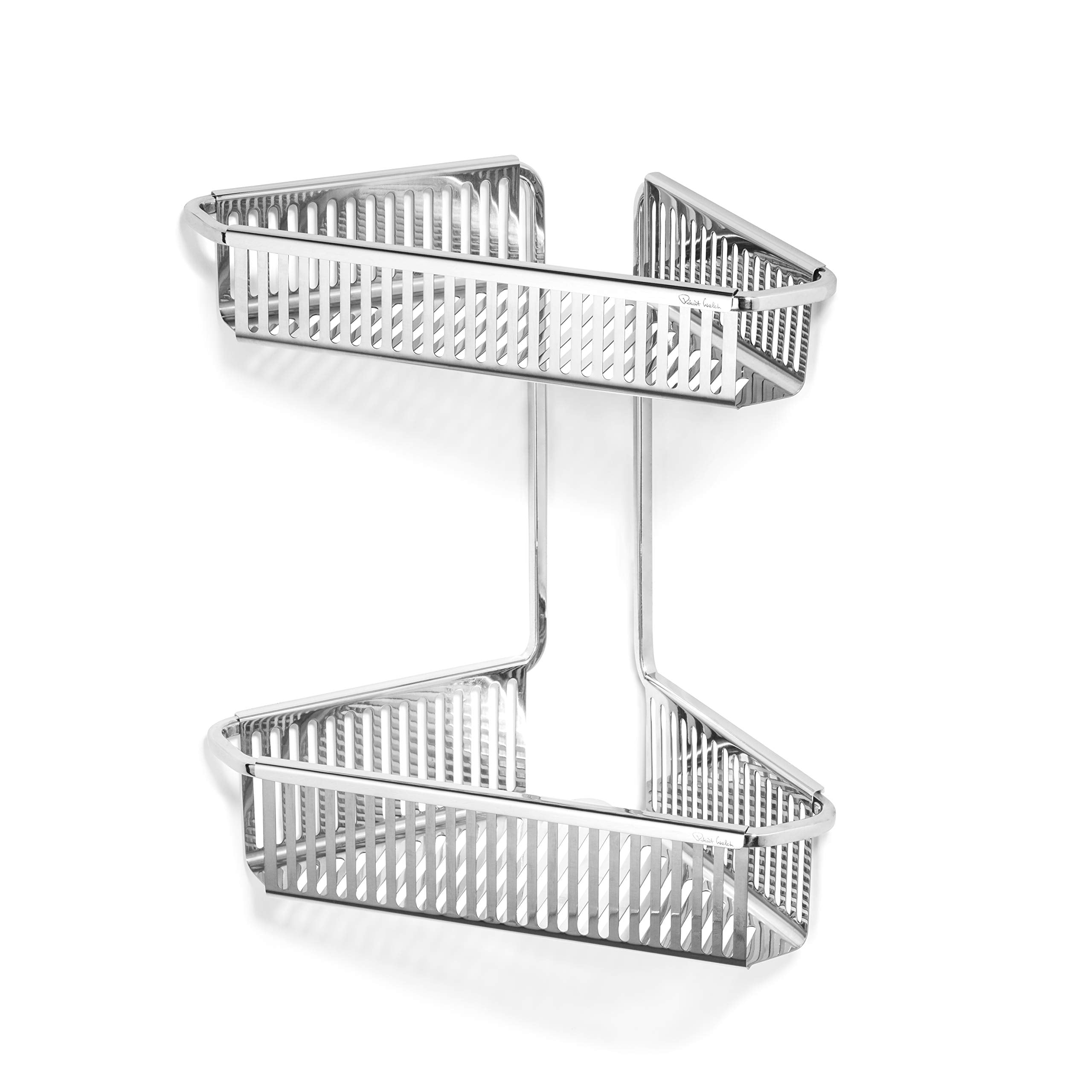 Robert Welch Burford Double Corner Shower Basket | 18/10 Stainless Steel