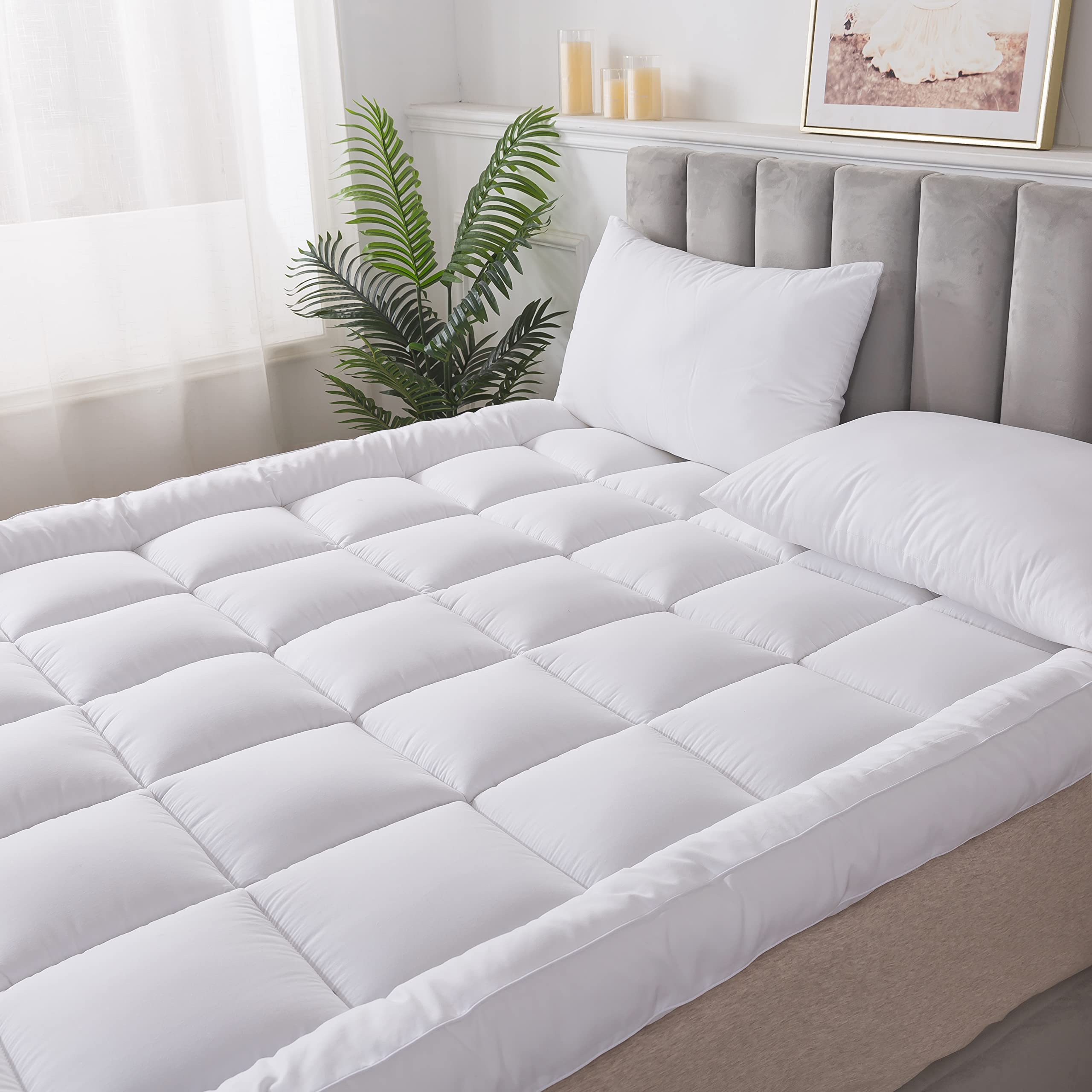 High Living Microfibre Mattress Topper | 4 Inch Thick Hypoallergenic