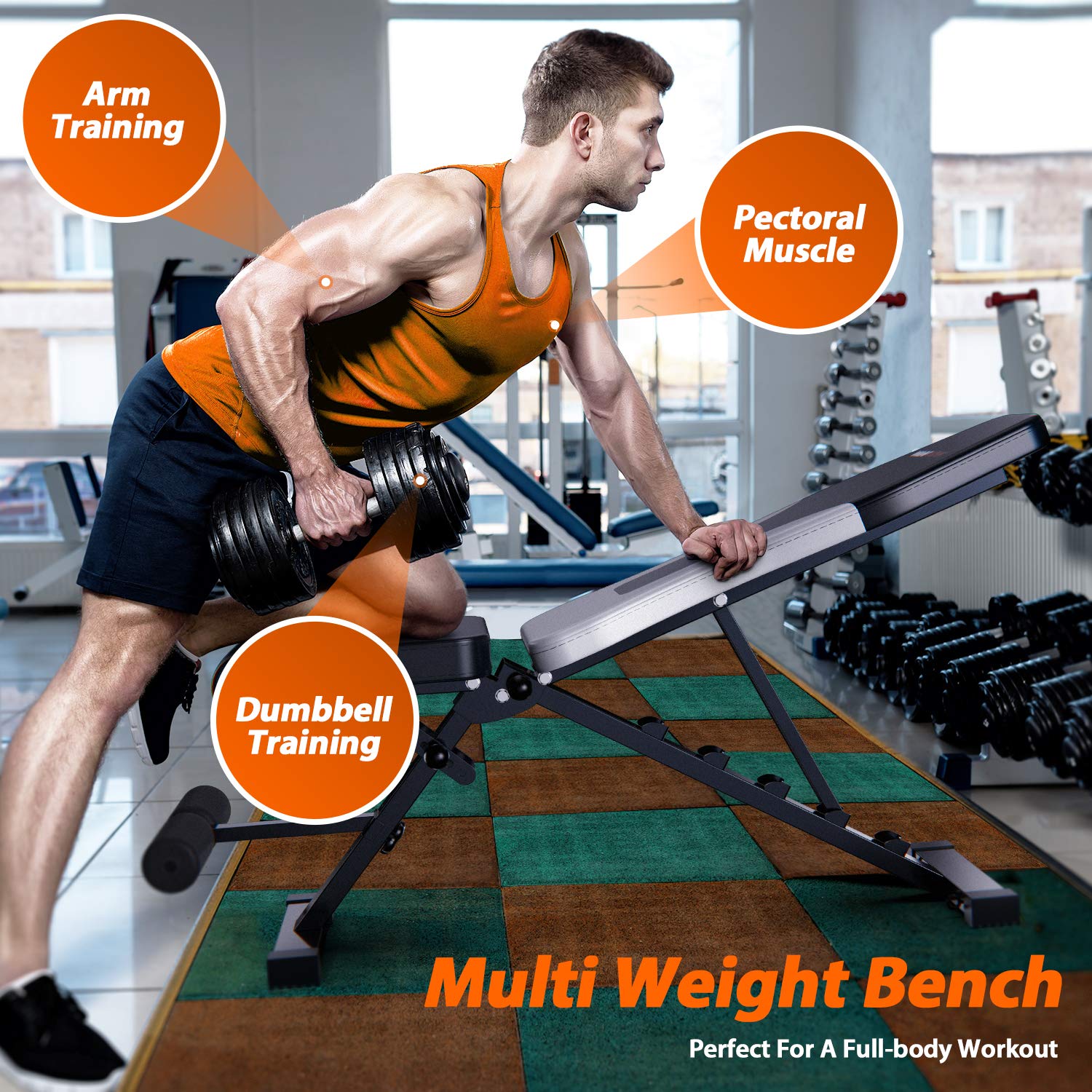 WINNOW Adjustable Weight Bench | Foldable Incline Decline Flat Bench
