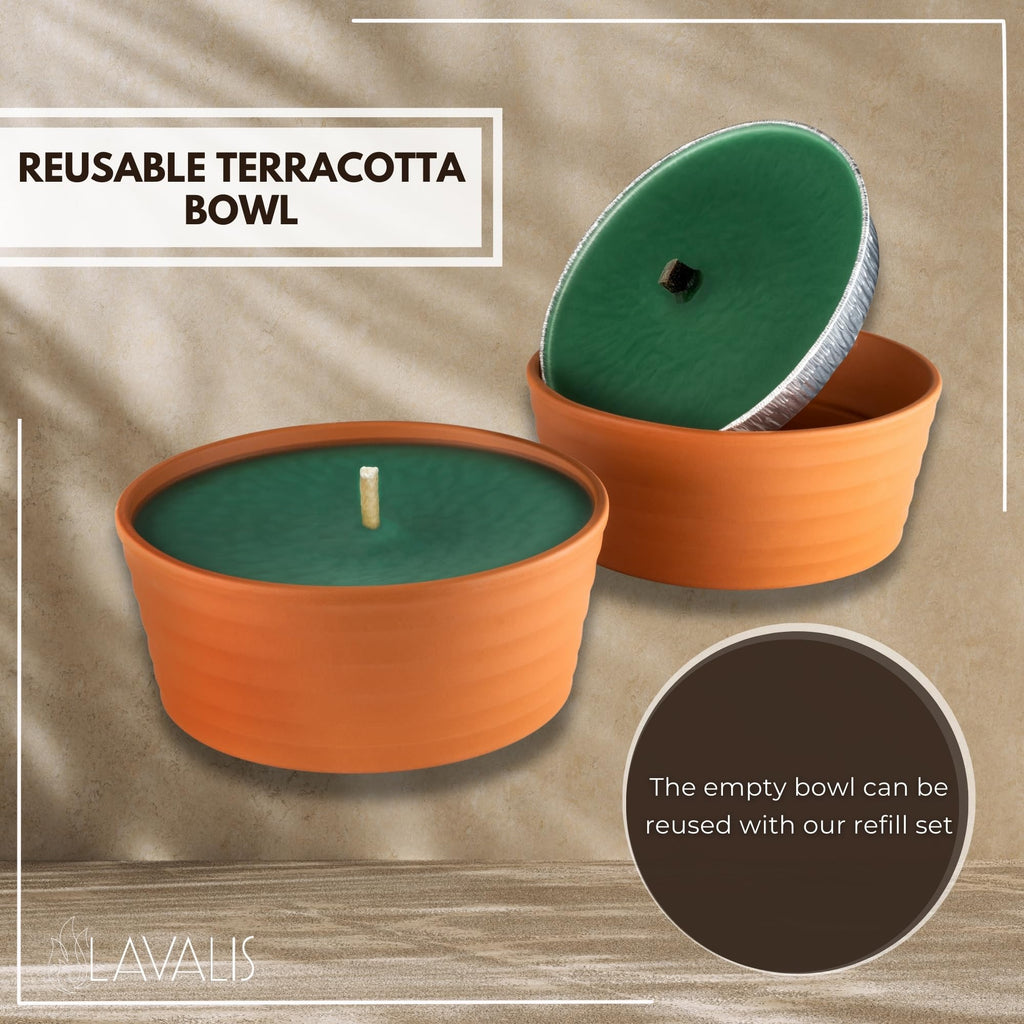Lavalis Outdoor Garden Candle – XXL Terracotta Fire Pit, 15h Burn Time
