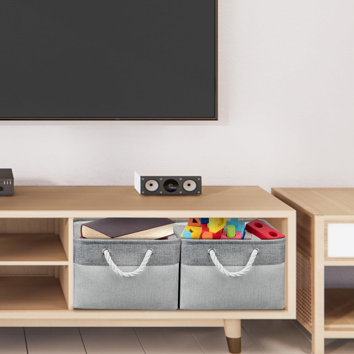 Large Storage Box, Shelf Storage Baskets with Handles, Foldable Fabric Storage Baskets Home Organizer for Shelves Wardrobes Cupboards - image 5