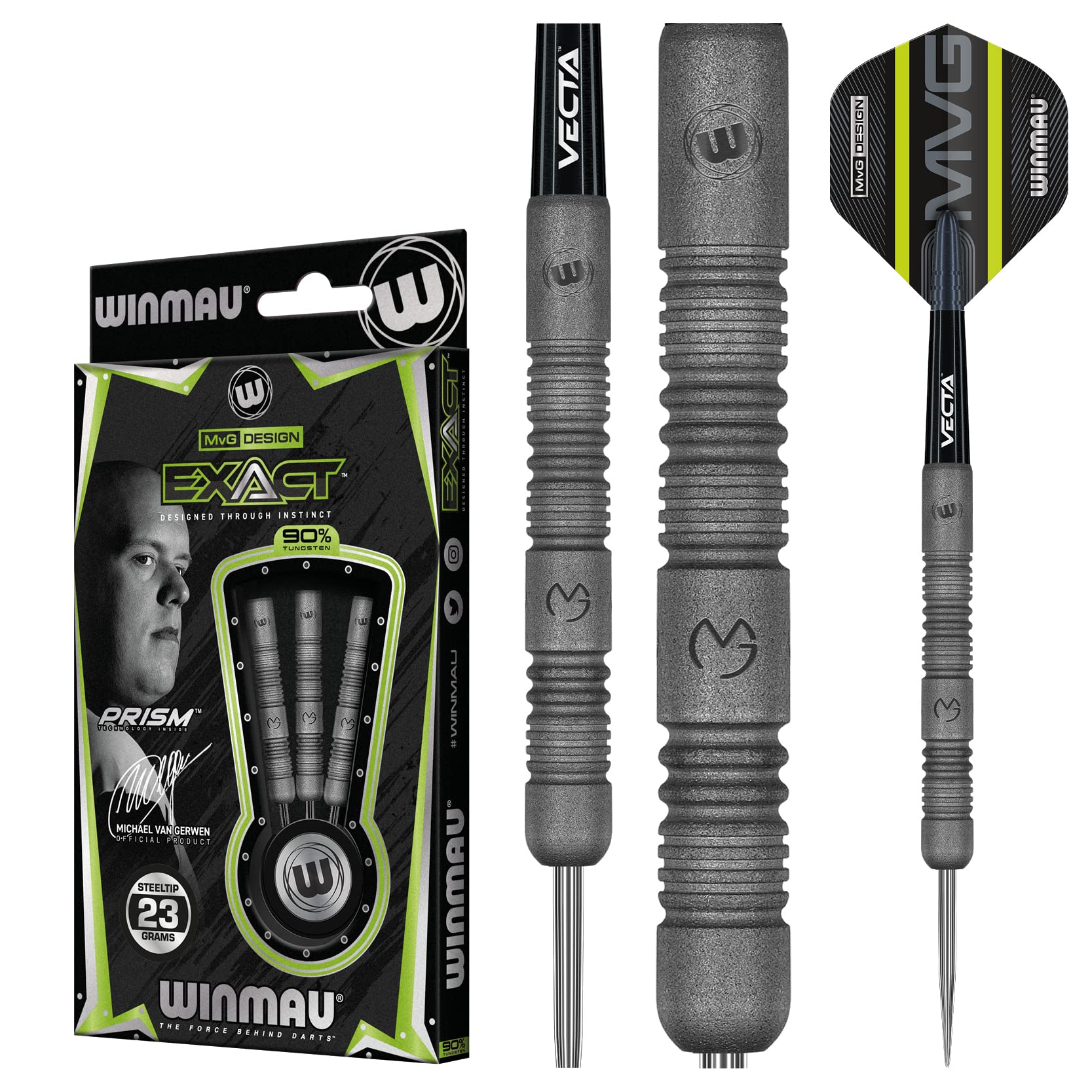 Winmau MvG Exact Steeltip Darts – 90% Tungsten Professional Set