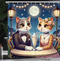 Abakuhaus Cat Shower Curtain – Funny Kitty Fabric Decor, 175 x 200 cm