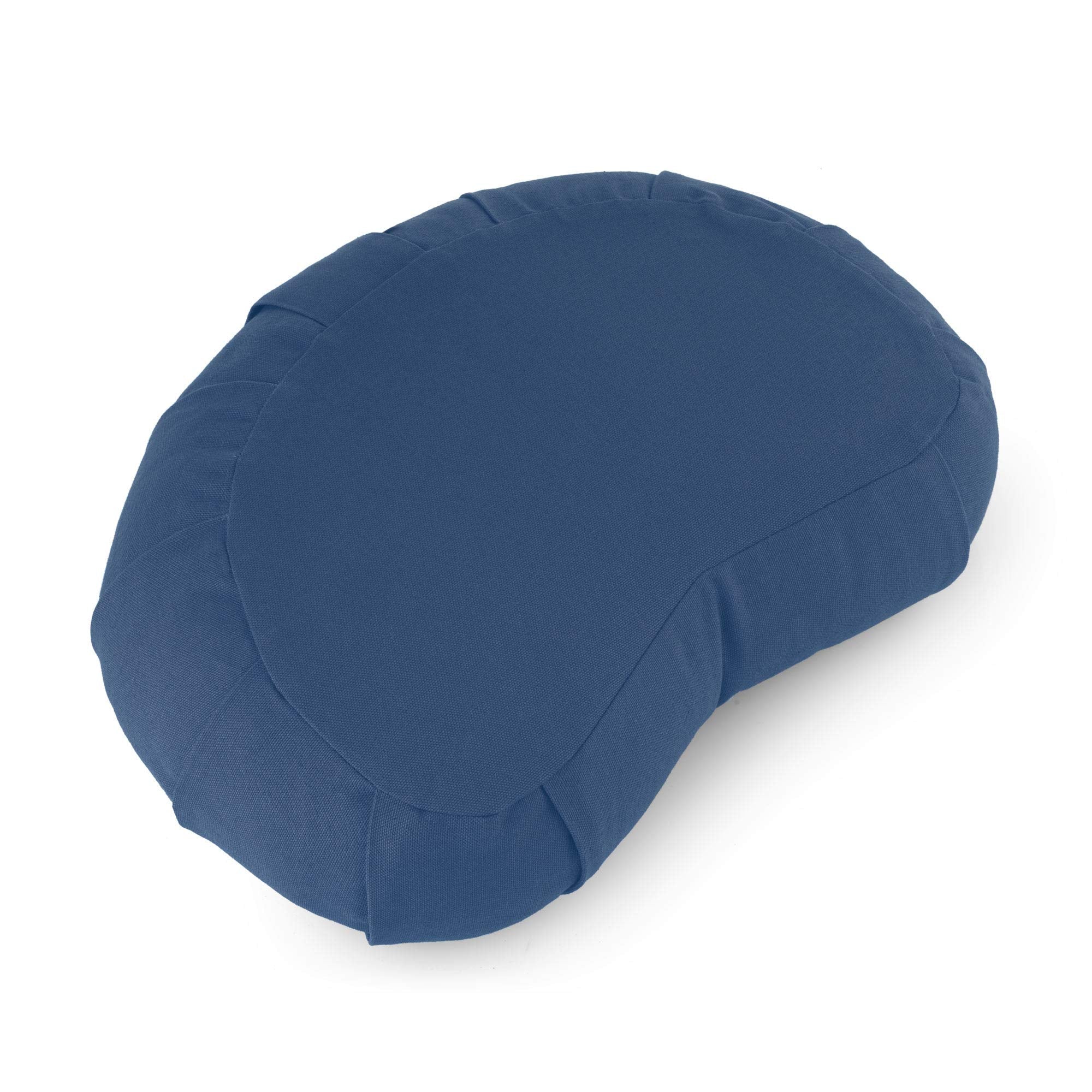 Basaho Crescent Zafu Meditation Cushion | Organic Cotton | Dusty Blue