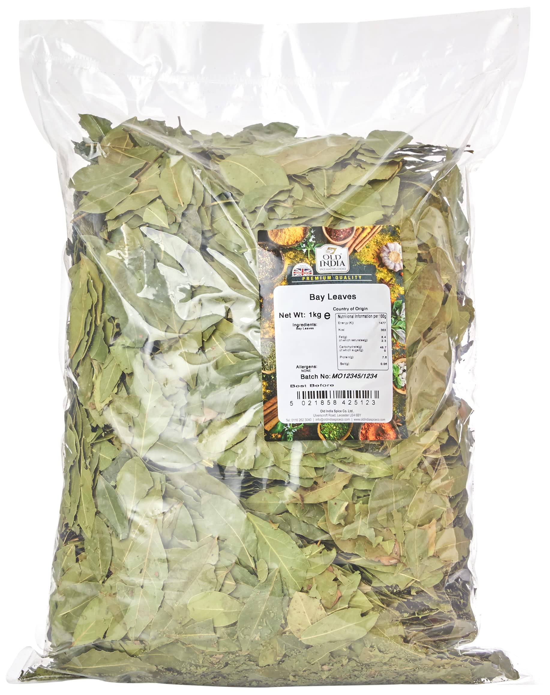 Old India Bay Leaves – 1kg Bulk Dried Aromatic Culinary Herbs