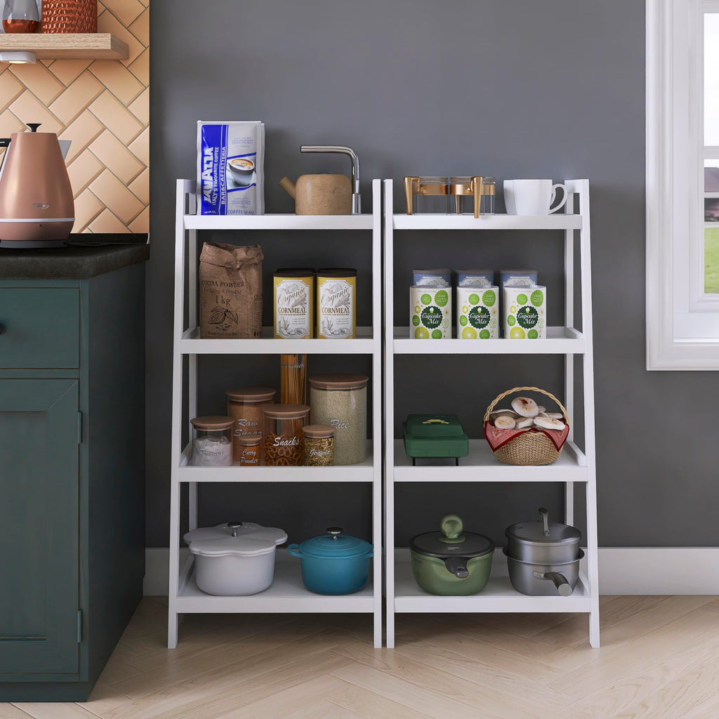 SMIBUY 4-Tier Bamboo Ladder Shelf – Freestanding Bookshelf & Plant Stand