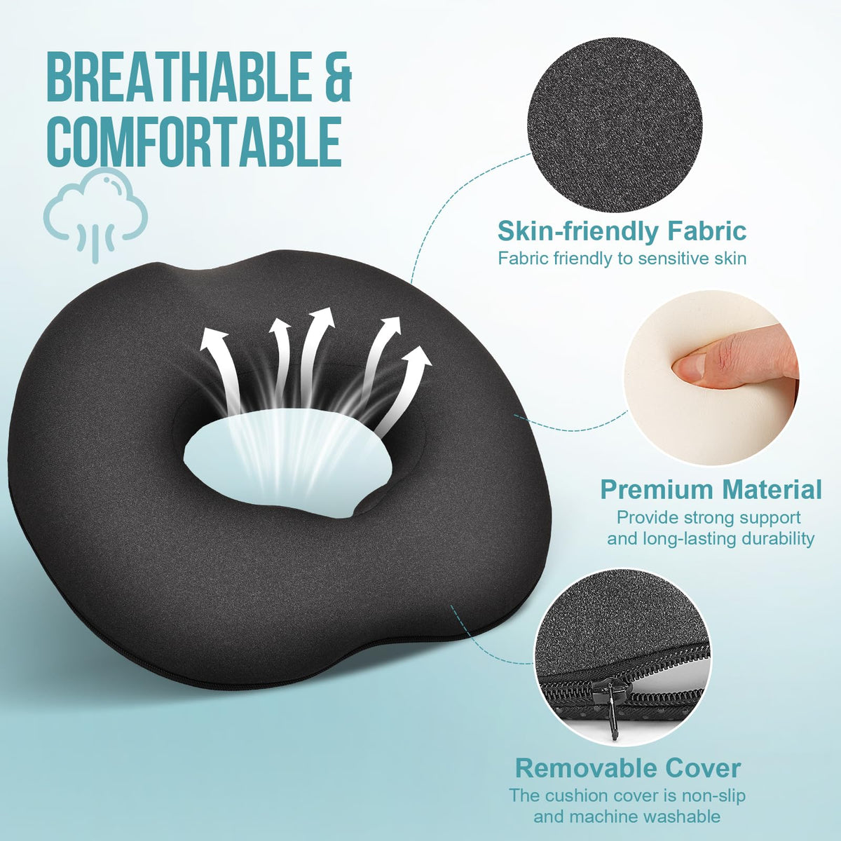 DmTown Donut Cushion for Hemorrhoids, Coccyx Cushion for Tailbone Pain - image 5