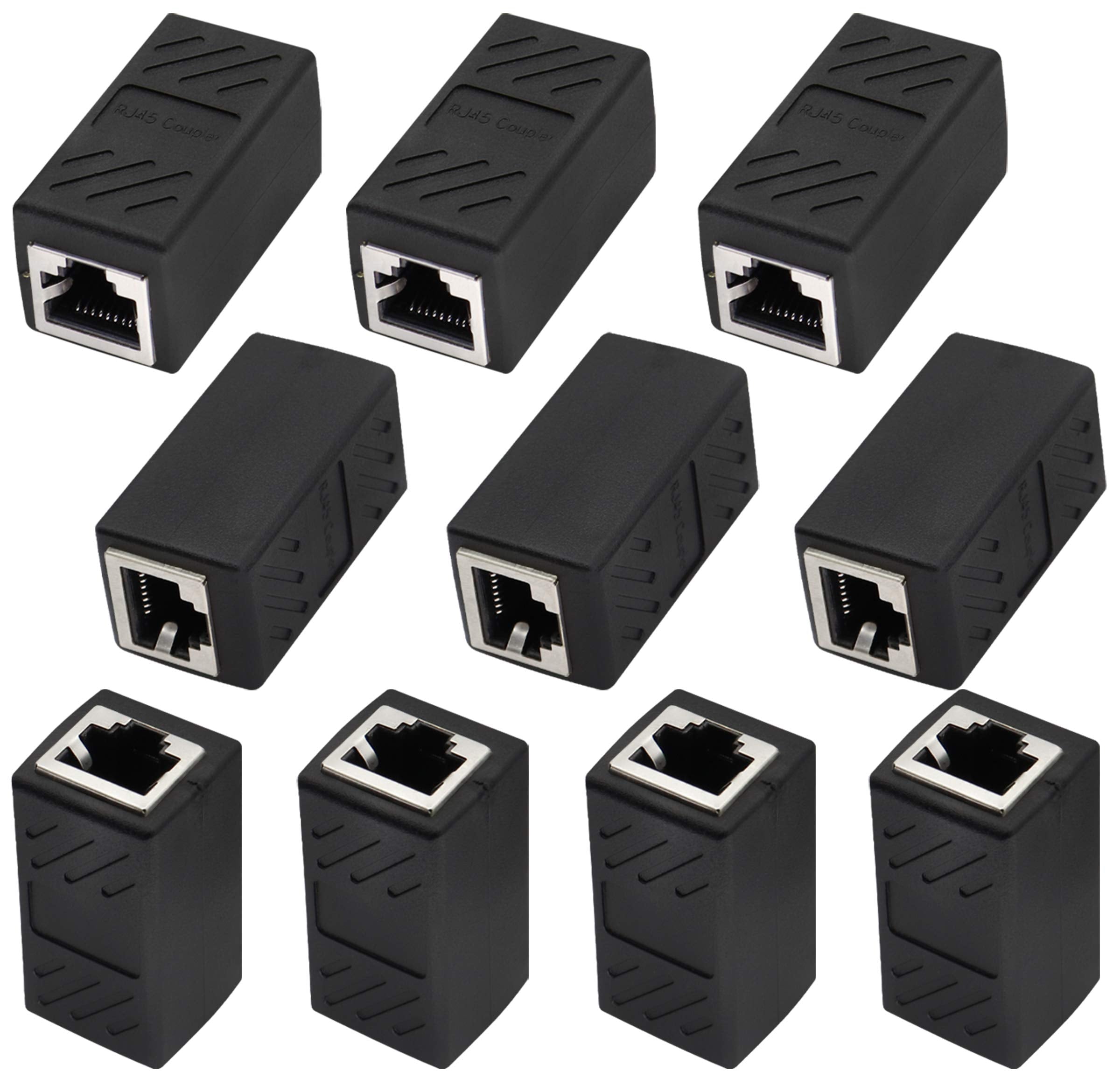 RJ45 Cat6 Ethernet Coupler – 10-Pack Female to Female Extender