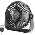 TriPole USB Desk Fan – 4.5 Inch Portable Mini Table Fan, 3 Speeds