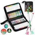 Ohuhu 24 Color Acrylic Paint Pens | 1.5mm Brush Tip Waterproof Markers