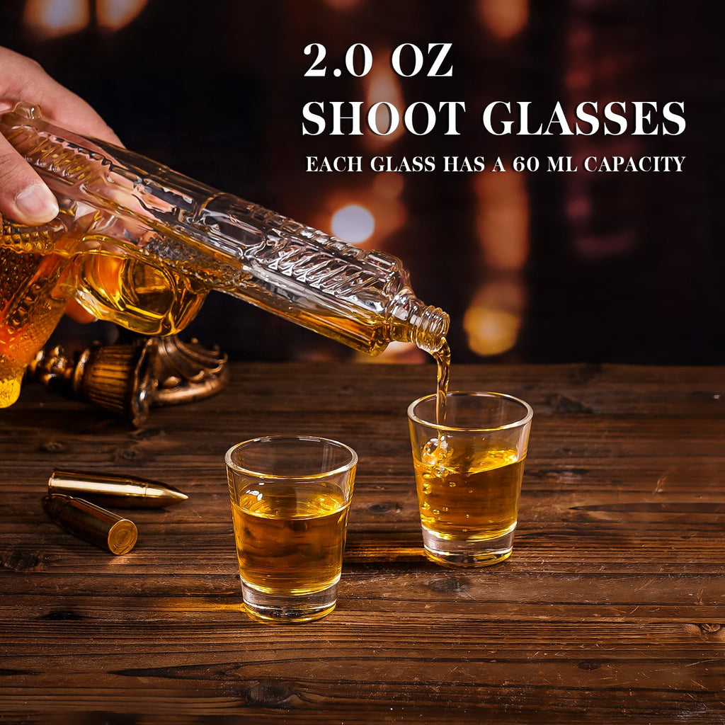Oaksea Whisky Decanter Set with Shot Glasses – Luxury Barware Gift for Men