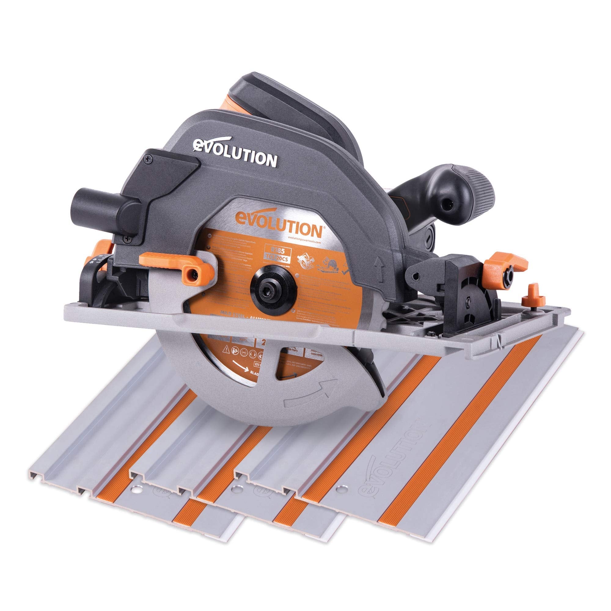 Evolution R185CCSX Circular Saw | 1020mm Track & Multi-Material Blade