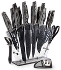 Nuovva 17-Piece Professional Kitchen Knife Set with Acrylic Block