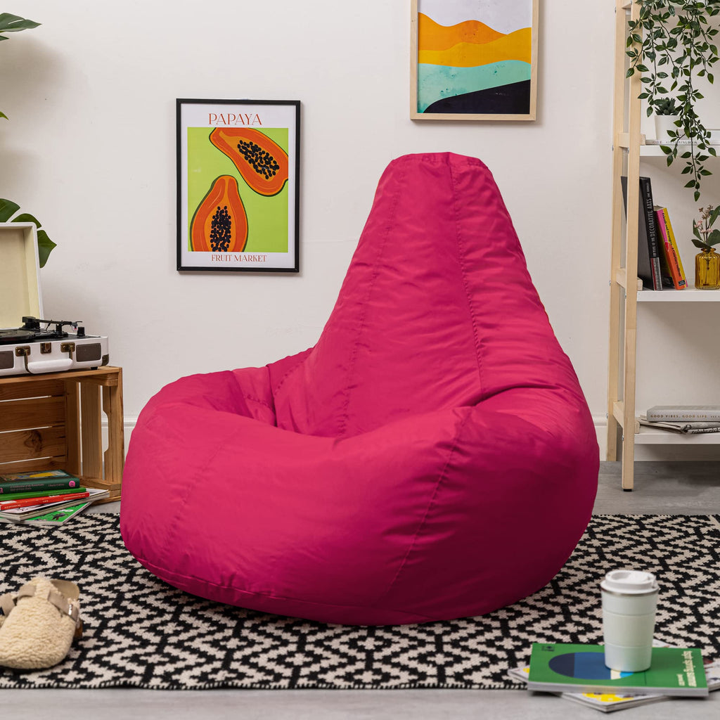 Bean Bag Bazaar Recliner Gaming Chair – Pink Water Resistant Outdoor Beanbag