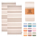 MOMOMUS 2-Pack XL Cotton Beach Towels – Ultra-Soft Fouta, Beige 90x180cm