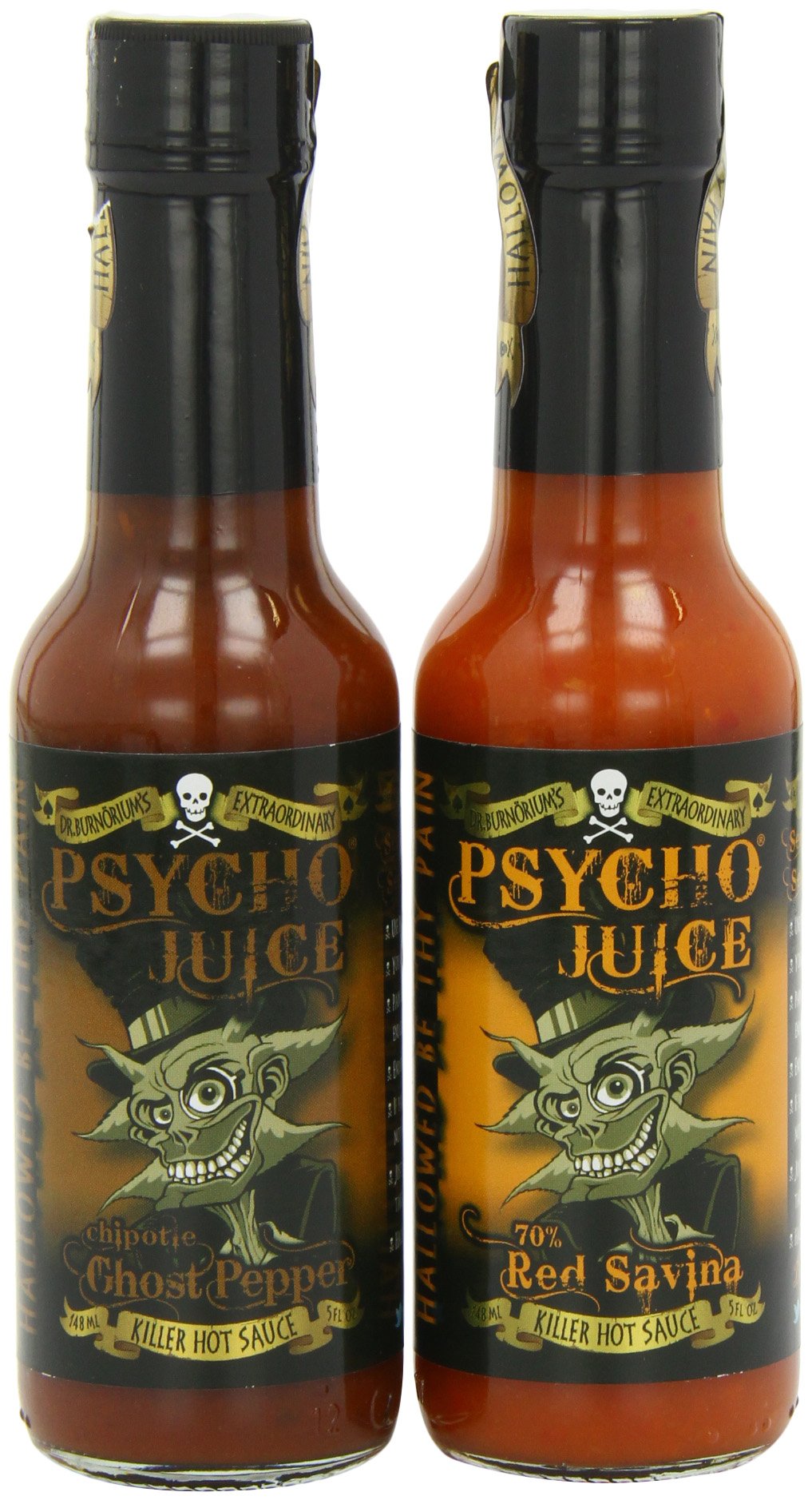 Psycho Juice Hot Sauce Pack: Smoked Ghost Pepper & Red Savina (2 Pack)