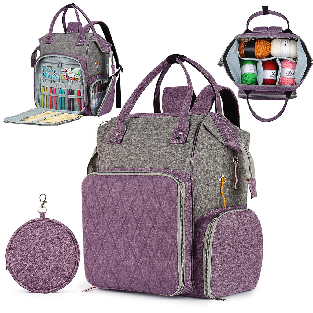 Aeelike Extra Large Knitting Bag Backpack | Yarn Storage & Crochet Organizer