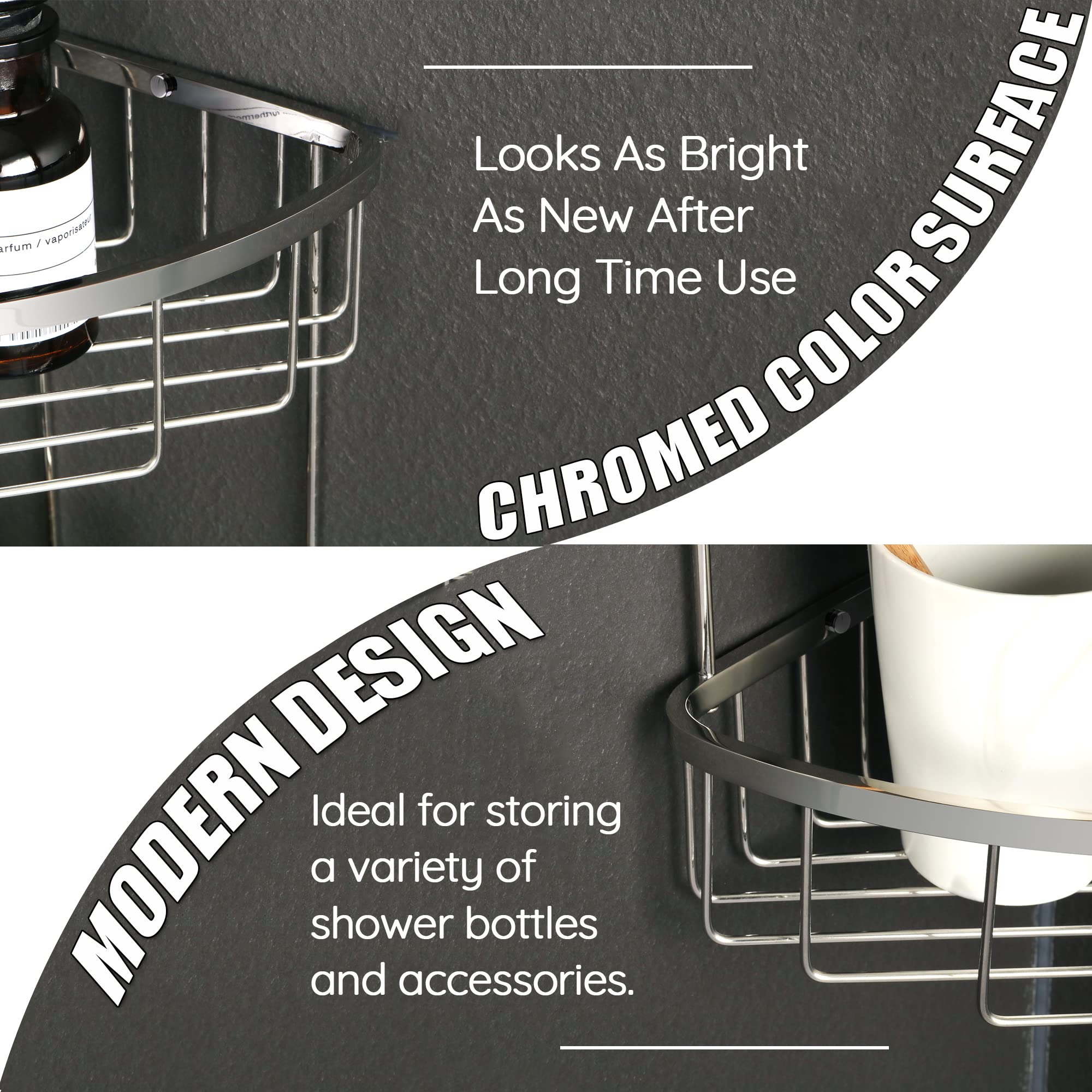 SAYAYO 2-Tier Corner Shower Caddy | SUS304 Stainless Steel Shelf