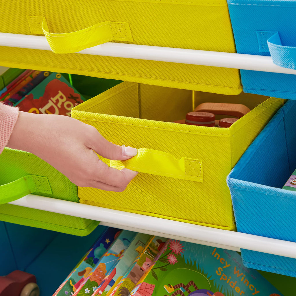 SONGMICS Kids Toy Organiser | Wooden Storage Unit with 9 Bins
