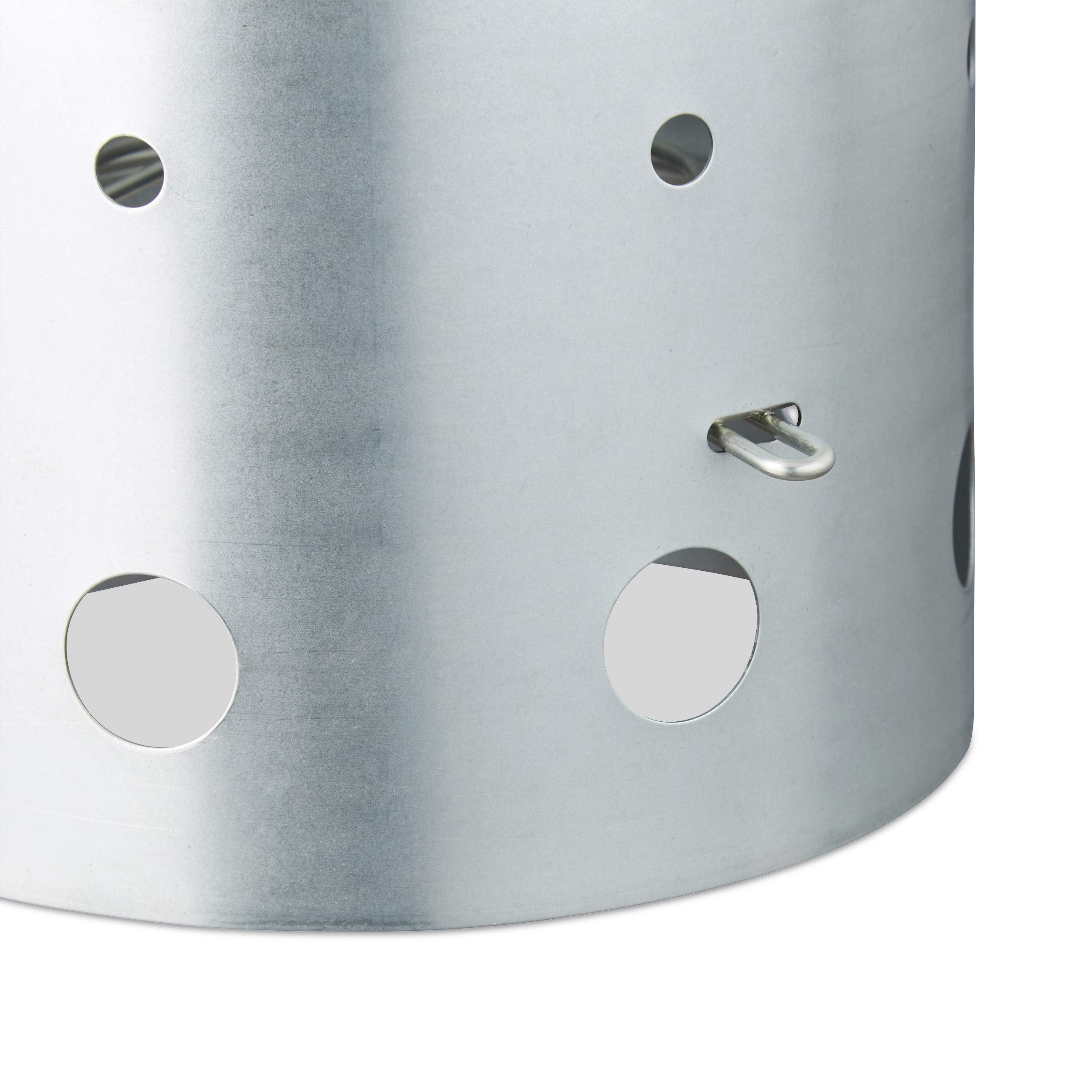 Relaxdays XL Charcoal Chimney Starter | Galvanized Steel BBQ Lighter