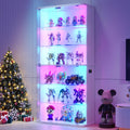FREDEES Display Cabinet with Glass Doors and RGB Light, 6-Tier, White - image 1