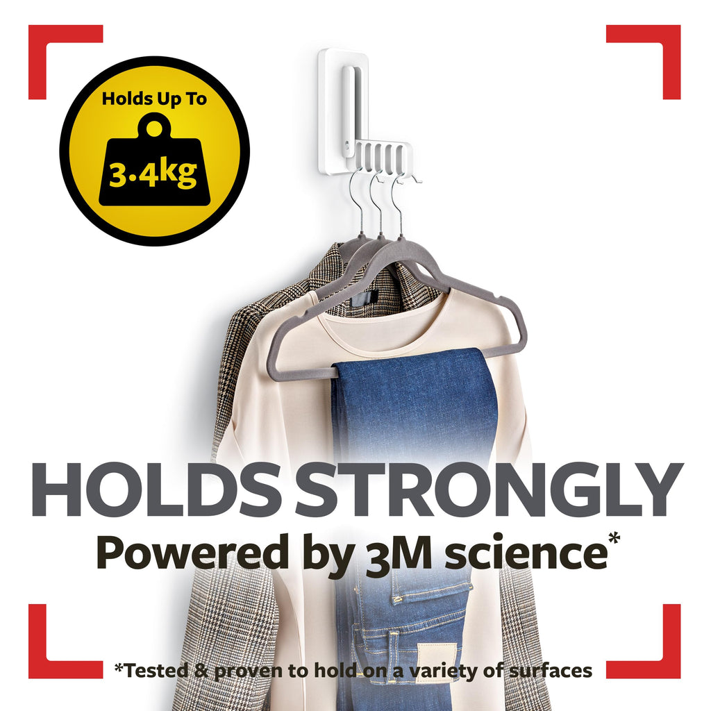Command Folding Clothes Hanger, 1 Hook and 5 Rungs, 4 Adhesive Strips, - image 5