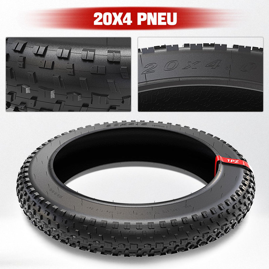 1PZ 20x4.0 Fat Bike Tyre | Butyl Rubber Tire for Electric Mountain Bikes
