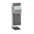 Relaxdays PIERRE Freestanding Towel Rail | Marble Base & Steel – Black